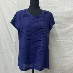 Simply Vera Wang decorative short-sleeved tee in a purplish blue color, Size XL